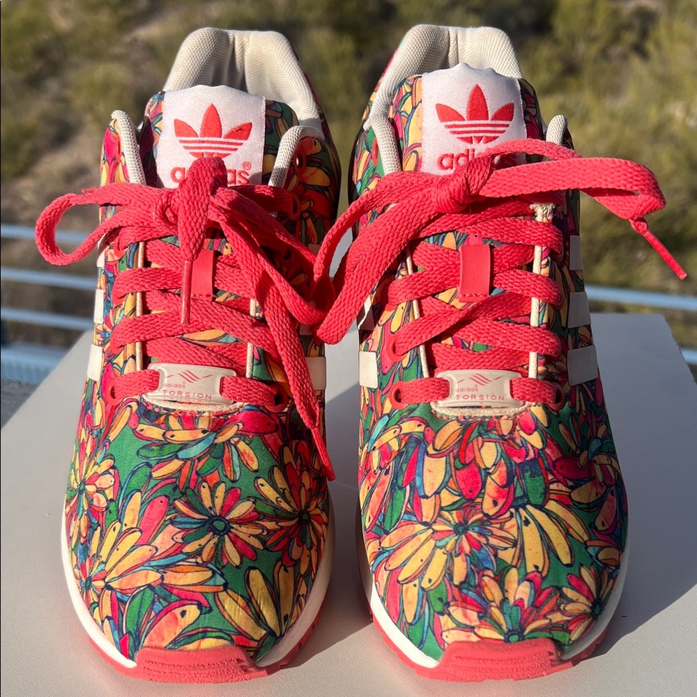 🌺🌼Adidas ZX FLUX TORSION Retro Floral Colorful Sneakers 🌼 🌺